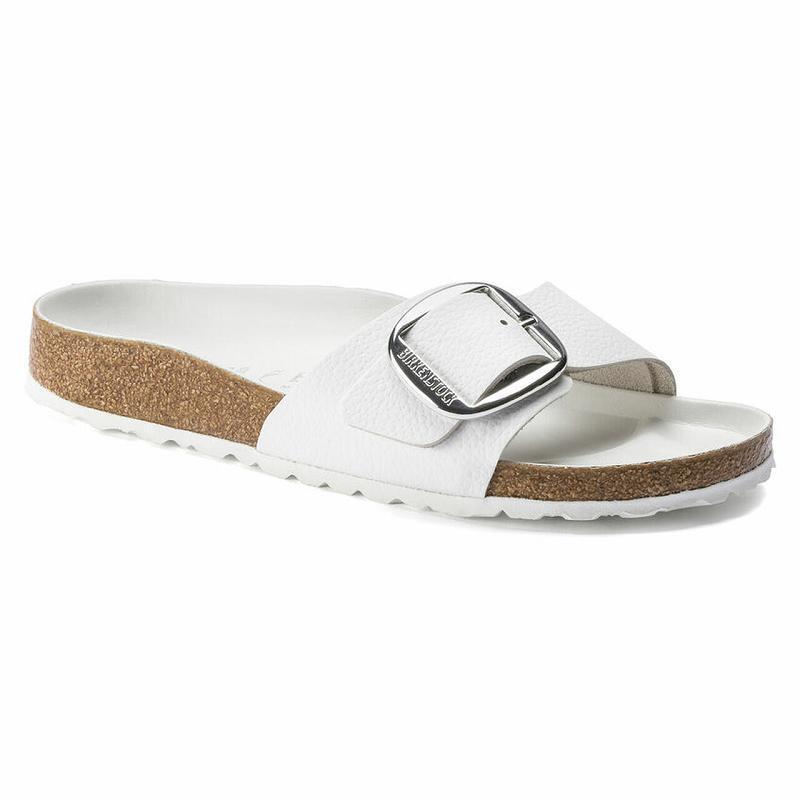 Birkenstock Big Přezkou Læder Madrid Dame Hvide | DK 416DFM